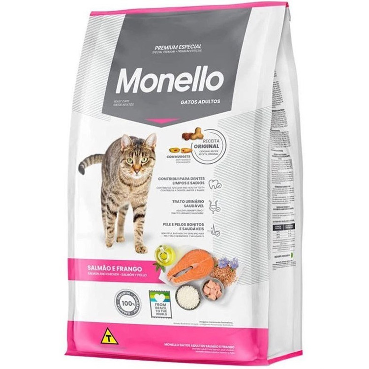 غذای گربه ی بالغ یک کیلویی بسته بندی شرکتی مونلو monello