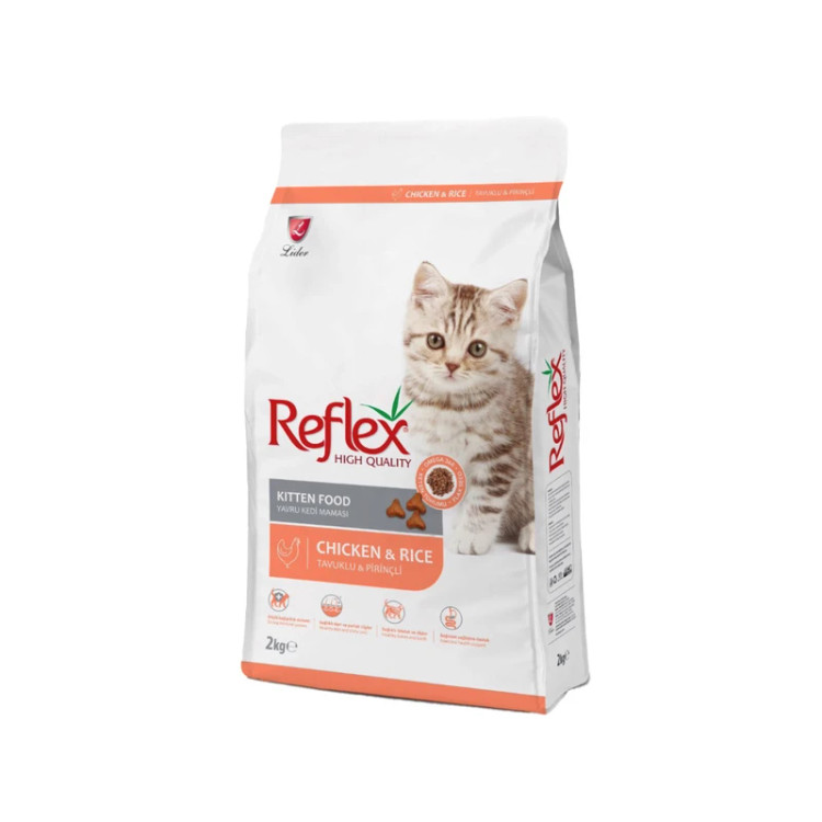 غذای بچه گربه ی کیتن رفلکس در بسته بندی دو کیلویی شرکتی reflex citten