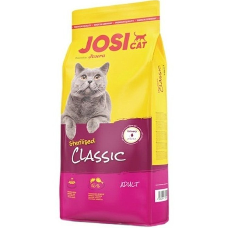 غذای گربه ی عقیم شده ی جوسی کت مدل کلاسیک بسته بندی زیپ کیپ یک کیلویی Josi cat classic sterilized