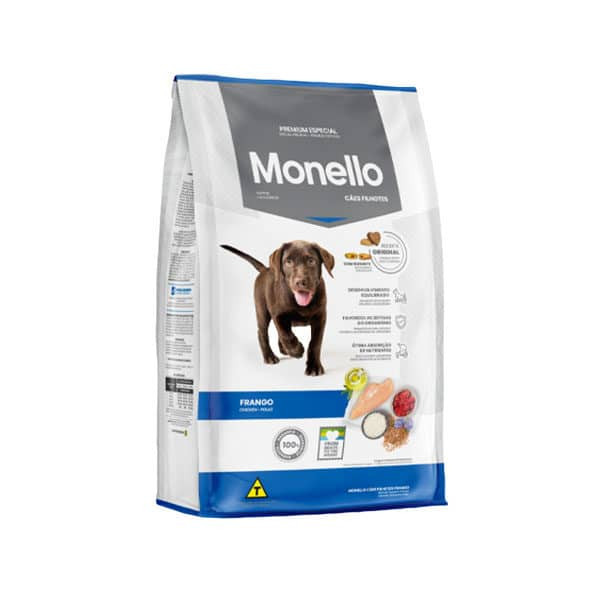 غذای خشک سگ مونلو مدل پاپی بسته بندی زیپ کیپ یک کیلویی Monello dog puppy