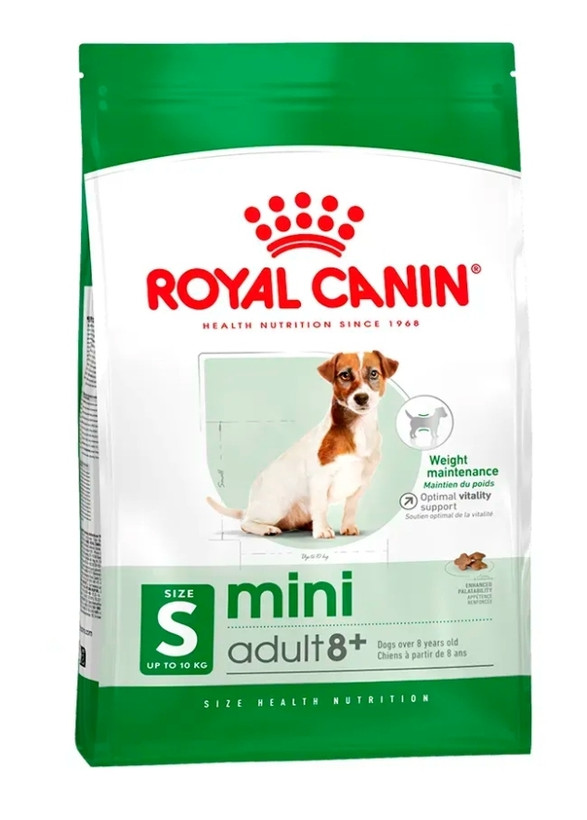 غذای خشک سگ مینی ادلت بالای هشت سال رویال کنین سفارش امارات بسته بندی دو کیلویی شرکتی Royal canin mini adult 8+