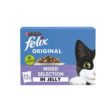 پوچ گربه ی فیلیکس اورجینال در ژل در سه طعم Felix original in jelly