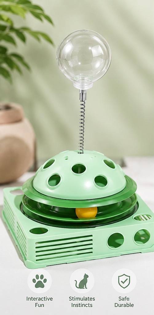 اسباب بازی ۳ در ۱ برج و تشویقی خور گربهCat toy