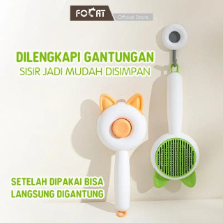 برس شانه ی حیوانات دکمه ی تخلیه دار مدل گوش گربه cat comb