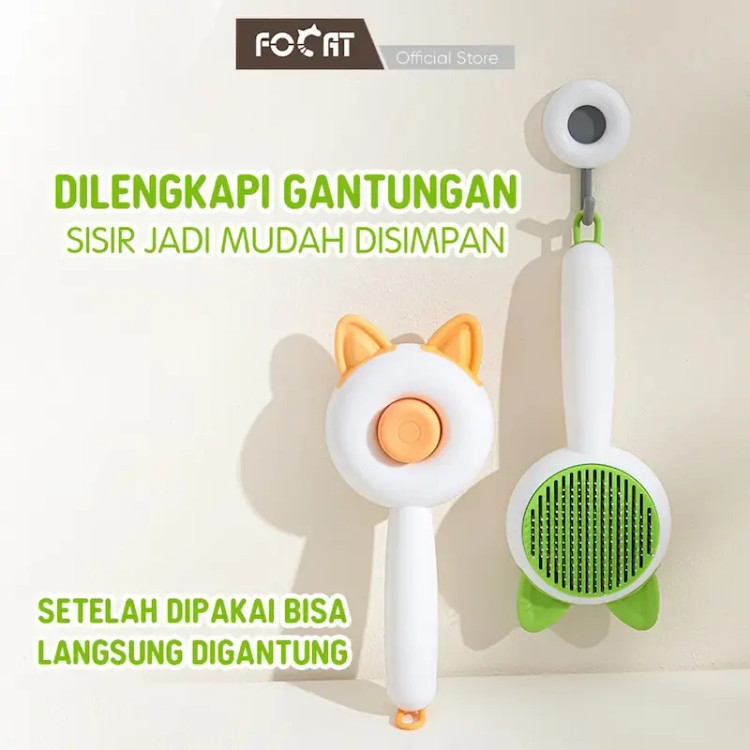 برس شانه ی حیوانات دکمه ی تخلیه دار مدل گوش گربه cat comb