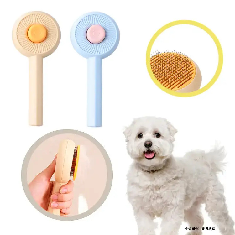 برس و شانه ی حیوانات دکمه ی تخلیه دار مدل Swirl pet brush