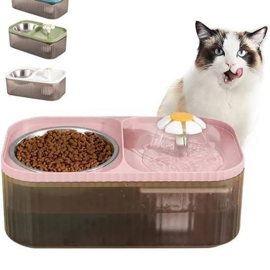 ظرف دو قلوی غذا و آب خوری اتوماتیک حیوانات Automatic twin food and water bowl for animals